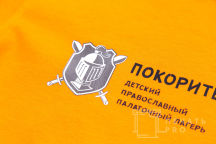 Оранжевые футболки с логотипом «Покорители зари»