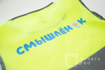 Детские сигнальные жилеты с логотип «Смышленок»